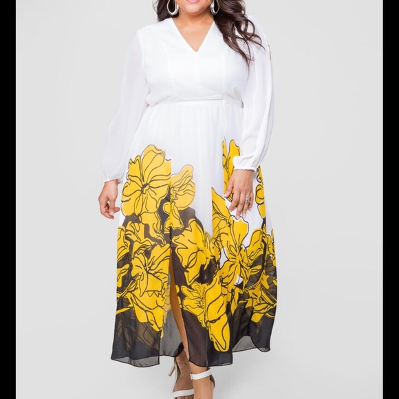 Ashley Stewart | Dresses | Ashley Stewart Floral Double Slit Maxi Dress |  Poshmark